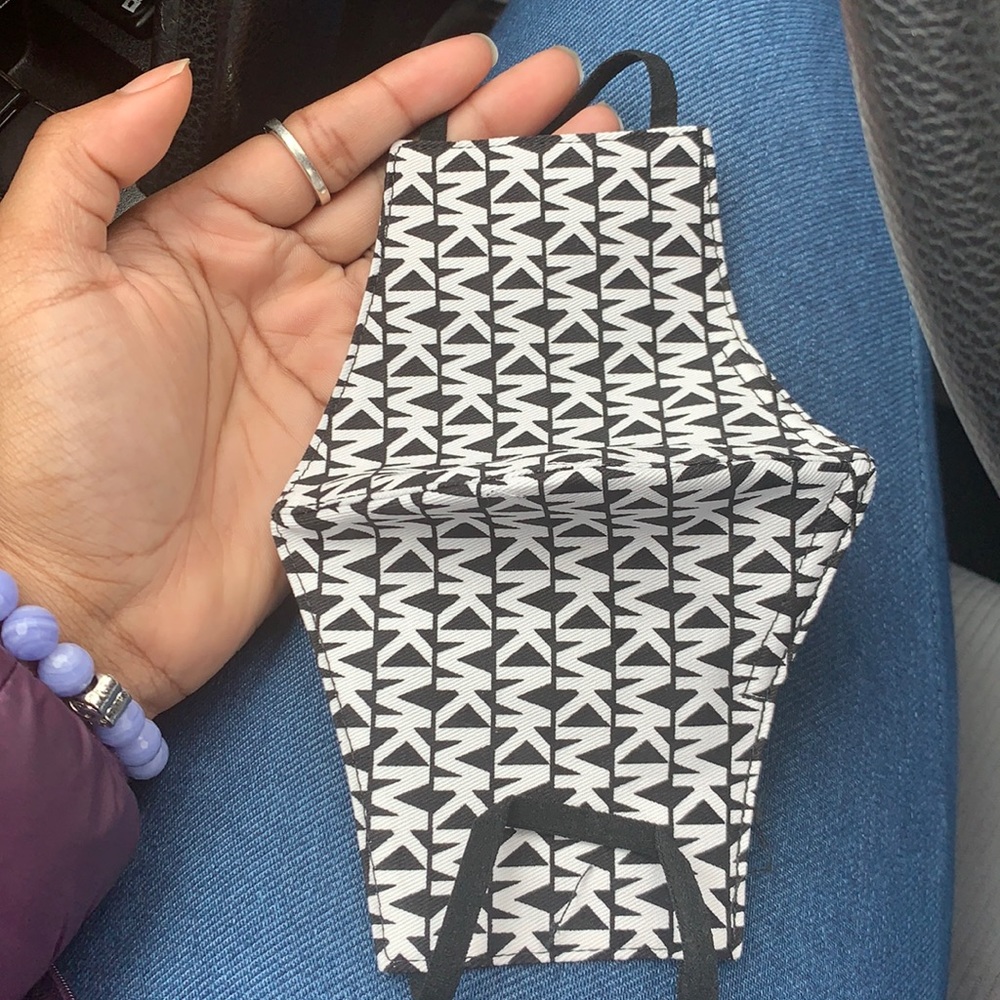 White and black face mask